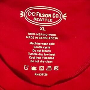 Filson Red Long Sleeve Merino Wool Shirt